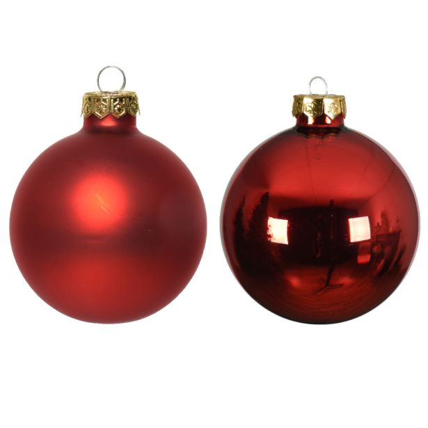 STEKLENA BUNKA DECORIS RDEČA FI 8 CM 16/1 SIJOČA/,MAT SORTIRANO
