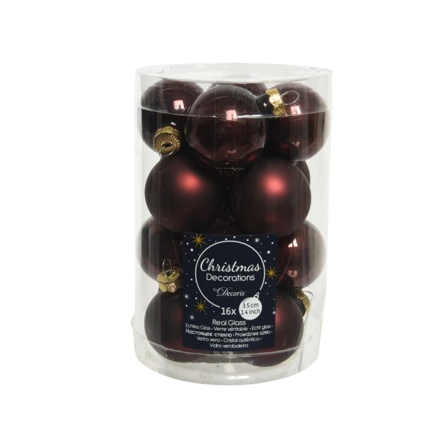 STEKLENA BUNKA DECORIS REDWOOD MAT/SIJOČE 16/1 FI 3.5 CM