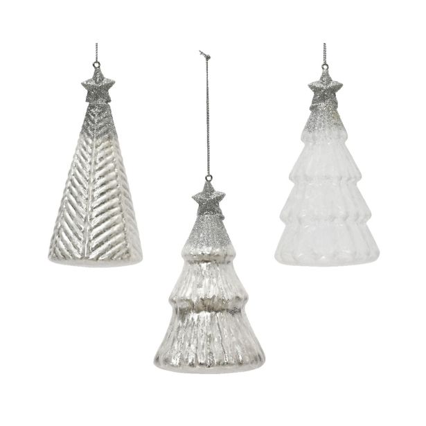 STEKLENA BUNKA DECORIS SMEREKA, BELA/SREBRNA 12.60 CM, SORTIRANO