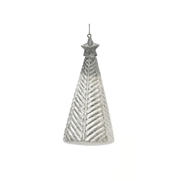 STEKLENA BUNKA DECORIS SMEREKA, BELA/SREBRNA 12.60 CM, SORTIRANO
