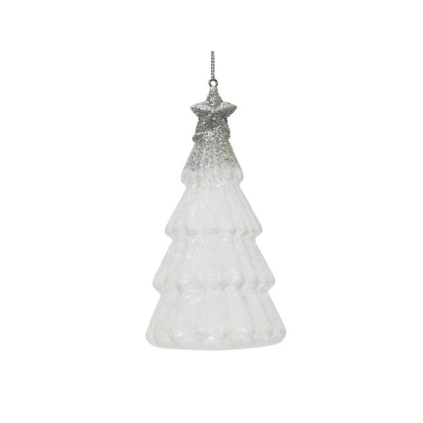 STEKLENA BUNKA DECORIS SMEREKA, BELA/SREBRNA 12.60 CM, SORTIRANO
