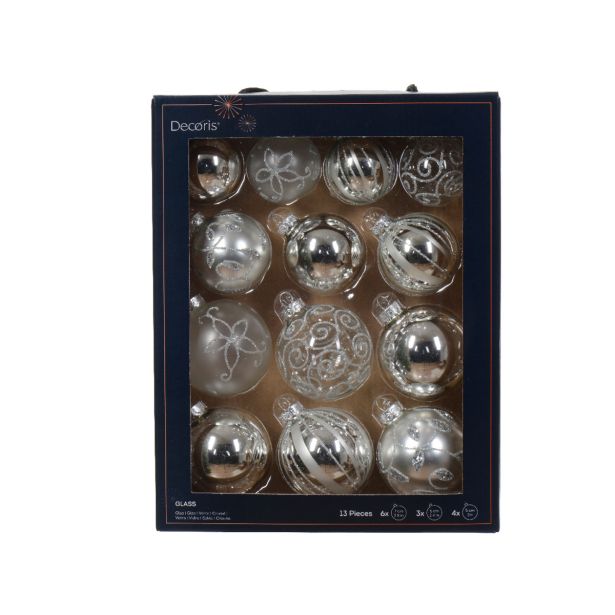 STEKLENA BUNKA DECORIS SREBRNA RAZL. VEL. 13/1 MIX SORTIRANO