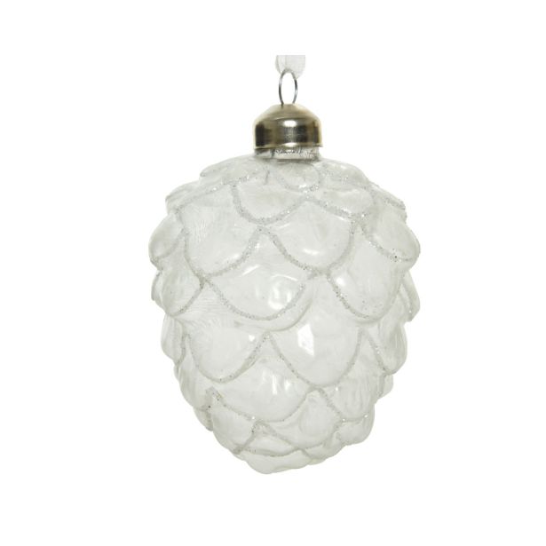 STEKLENA BUNKA DECORIS STORŽ, BEL, FI 7 CM