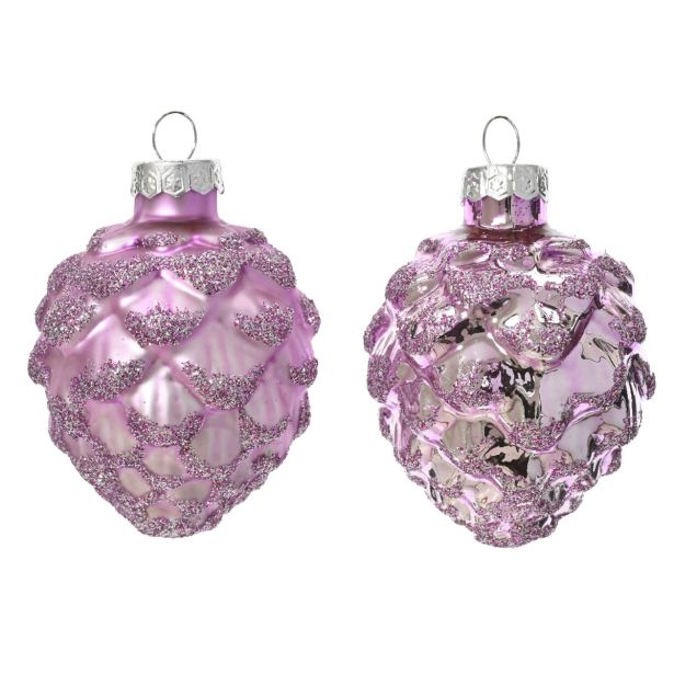 STEKLENA BUNKA DECORIS STORŽ, LILA, FI 5 CM 6/1
