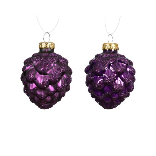STEKLENA BUNKA DECORIS STORŽ, LILA, FI 5 CM 6/1