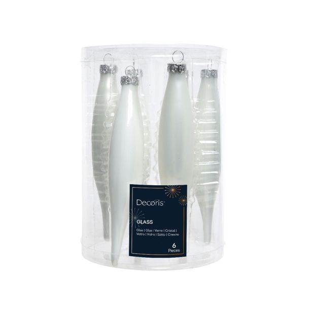 STEKLENA BUNKA DECORIS SVEČA, BELA, 15 CM 6/1