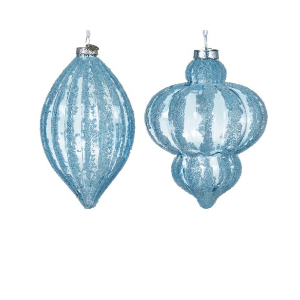 STEKLENA BUNKA DECORIS SVETLO MODRA, VZOREC 9.20X13 CM, SORTIRANO