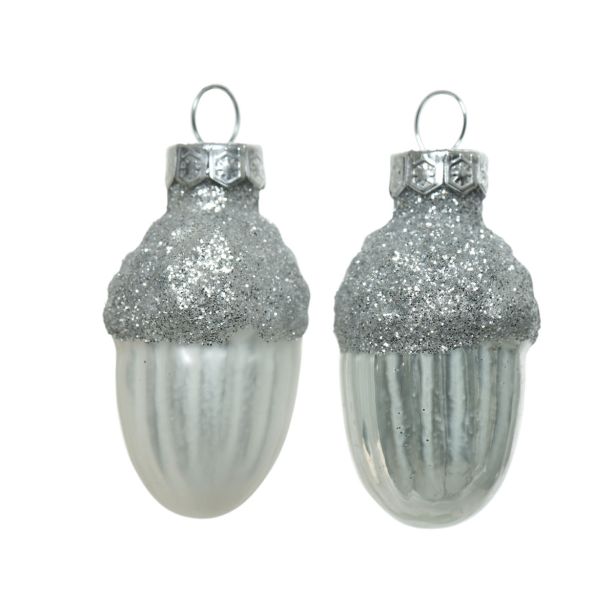 STEKLENA BUNKA DECORIS ŽELOD SREBRN FI 3 CM 12/1