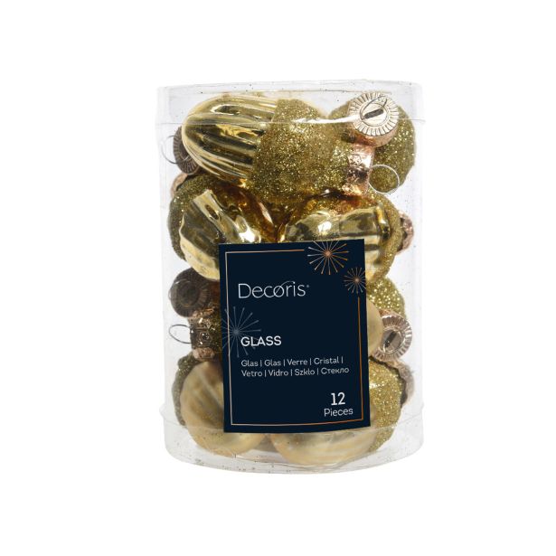 STEKLENA BUNKA DECORIS ŽELOD ZLAT FI 3 CM 12/1