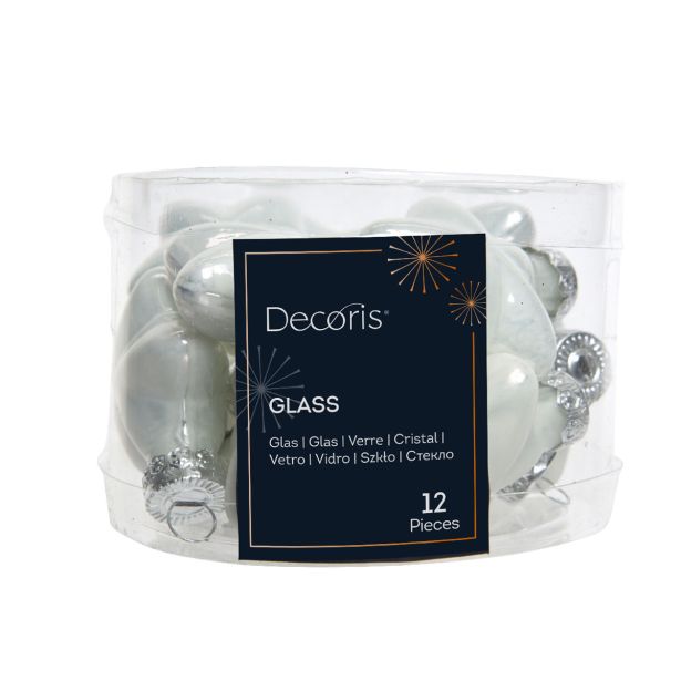 STEKLENA BUNKA DECORIS ZVEZDICA, BELA, 4.5 CM 12/1