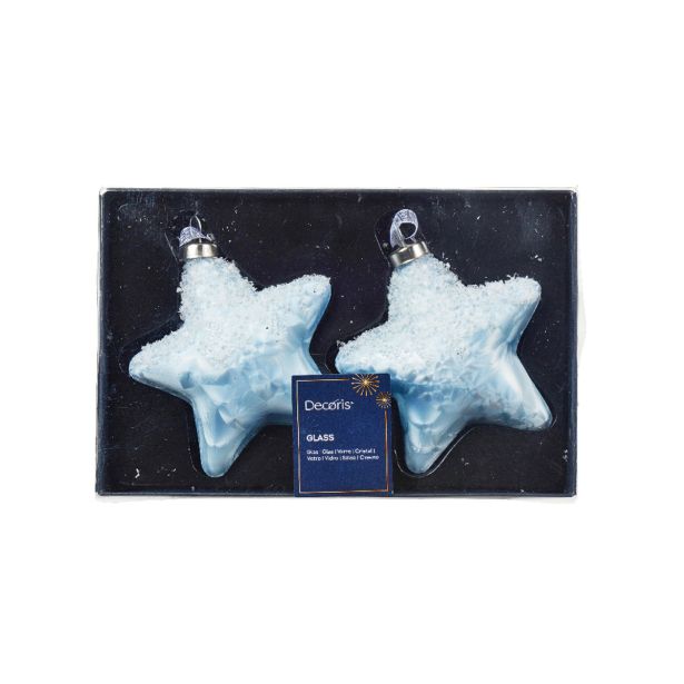 STEKLENA BUNKA DECORIS ZVEZDICA, MODRA, 9.5 CM 2/1, VZOREC, SORTIRANO