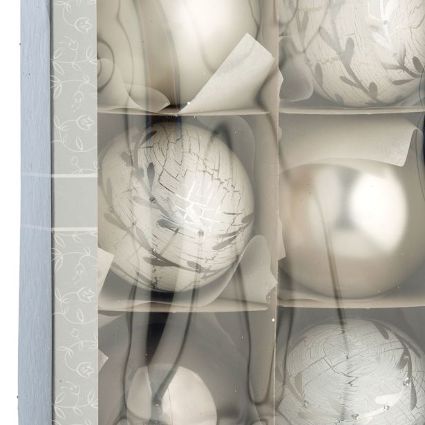 STEKLENA BUNKA GLOSSTYLE 80 MM 6/1 SREBRNA 3 Z IN 3 BREZ DEKORJA