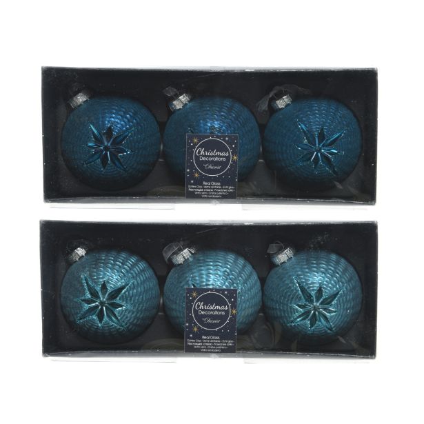 STEKLENA BUNKA MODRA Z ZVEZDO, FI 80 MM, 3/1, SORT