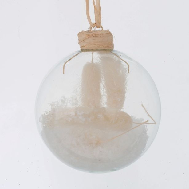 STEKLENA BUNKA, PROZORNA S CVETJEM, FI 8 CM, SORT