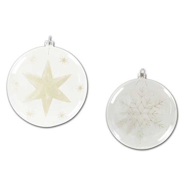 STEKLENA BUNKA R+W TRANPARENTNA FI 125 MM Z ZVEZDO IN SNEGOM