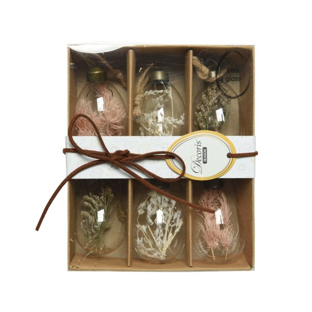 STEKLENA JAJČKA S SUHIM CVETJEM, 6/1