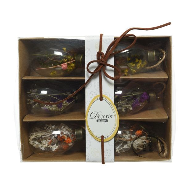 STEKLENA JAJČKA S SUHIM CVETJEM, 6/1