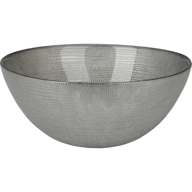 SERVIRNA SKLEDA EH STEKLENA, SIVE BARVE FI 28 CM