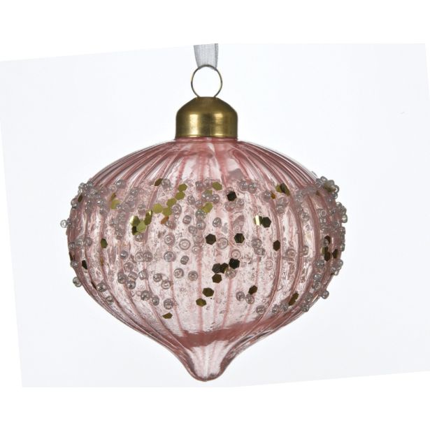 STEKLENE BUNKE ROZA BARVE, RAZLIČNE OBLIKE