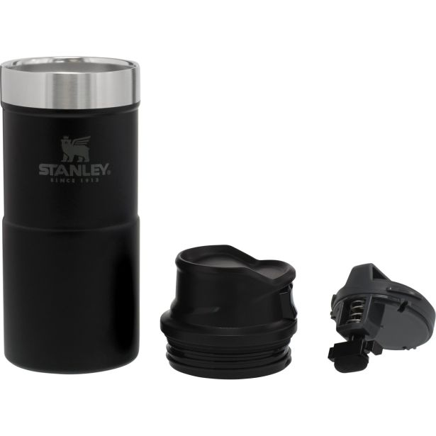 STANLEY THE CLASSIC TRIGGER-ACTION TRAVEL MUG 0.35L, MAT ČRNA VAKUUMSKO IZLOIRANA STEKLENIČKA