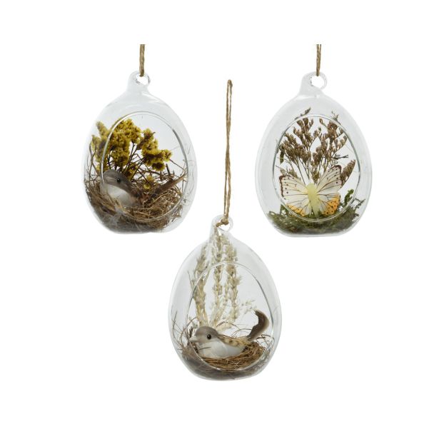 STEKLENO JAJCE NA TRAKU, SUHO CVETJE, SORT