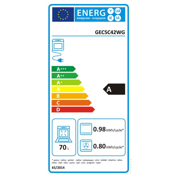 STEKLOKERAMIČNI ŠTEDILNIK GORENJE GEC5C42WG