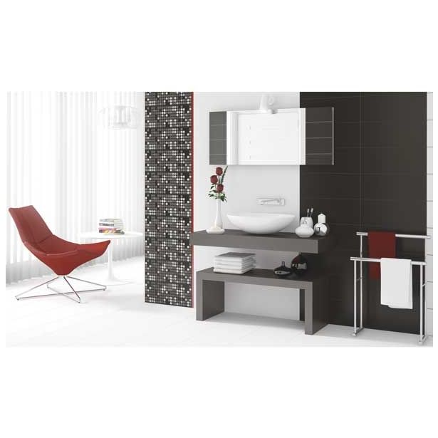 STENSKA PLOŠČICA CERAMICA KONSKIE ALFA BLACK INSERTO 20X50 DEKOR