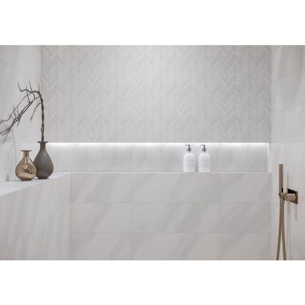 STENSKA PLOŠČICA CERSANIT MARKURIA BELE ČRTE INSERTO MATT 20X60 DEKOR