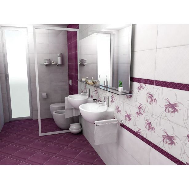 STENSKA PLOŠČICA GORENJE KERAMIKA LUCY WHITE DC FLOWER 25X60 DEKOR