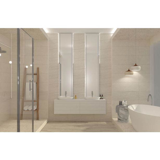 STENSKA PLOŠČICA GORENJE KERAMIKA VALLETTA BEIGE DC WAVES 25X75 DEKOR