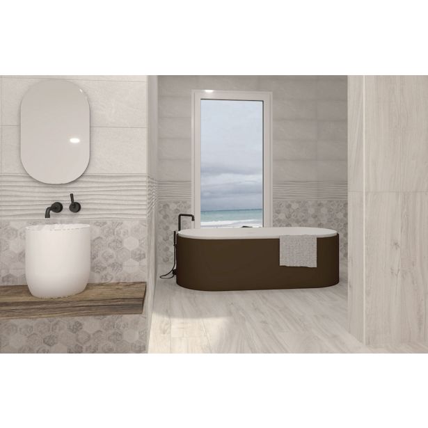 STENSKA PLOŠČICA GORENJE KERAMIKA VALLETTA BEIGE DC WAVES 25X75 DEKOR