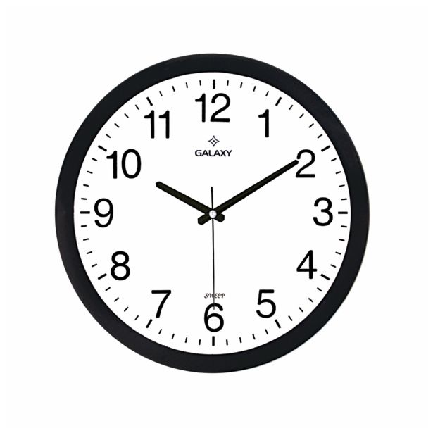 STENSKA URA GALAXY ABS BELA FI 35 CM ČRN OKVIR