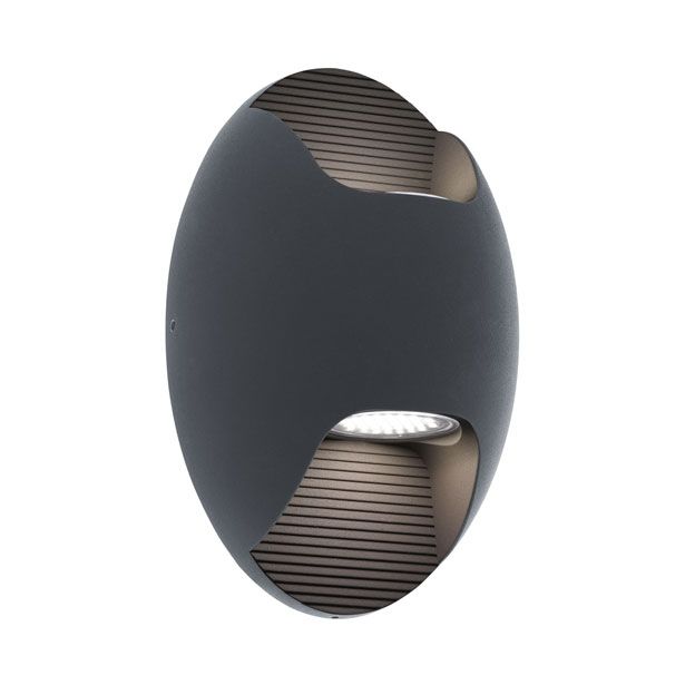 STENSKA VRTNA SVETILKA EGLO ISONA 2X2.5W ČRNA, LED