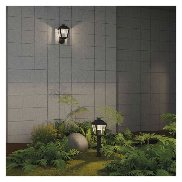 STENSKA VRTNA SVETILKA EMOS ADENIA LED SENZOR 1XE27 19.8X15X29.8 CM 15W