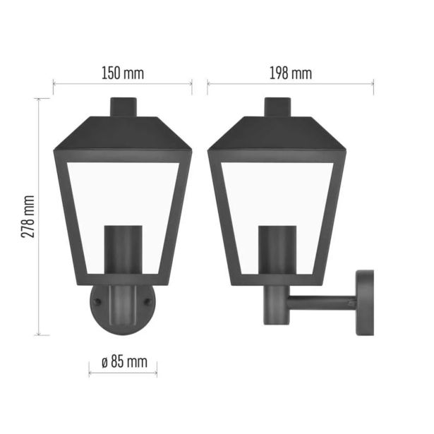 STENSKA VRTNA SVETILKA EMOS ADENIA LED19.8X165X27.8 CM 1XE2715W