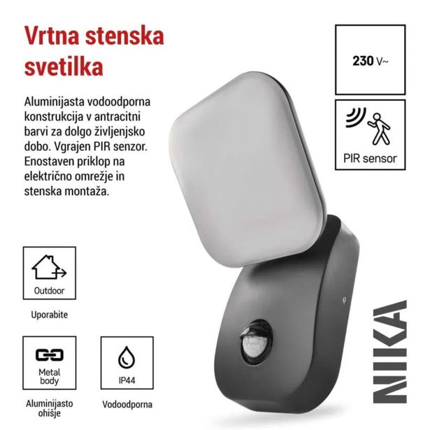 STENSKA VRTNA SVETILKA EMOS LED 12.8W,IP44, 900LM WALL MOUNTED