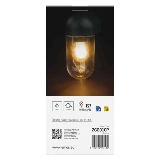 STENSKA VRTNA SVETILKA EMOS LED E27,IP44,MAX 15W WALL MOUNTED