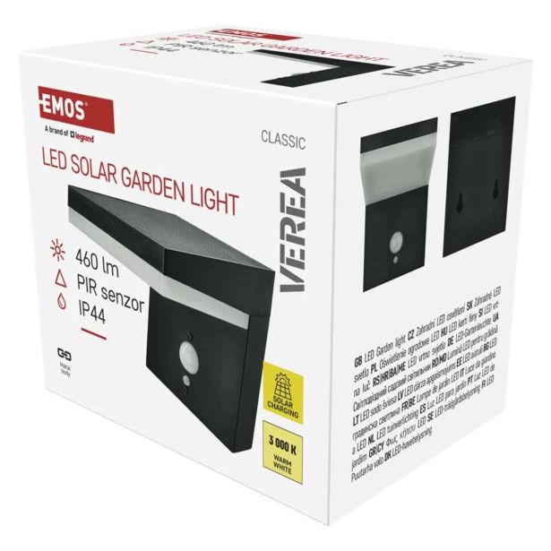 STENSKA VRTNA SVETILKA EMOS LED IP44,SOLAR, WALL MOUNTED