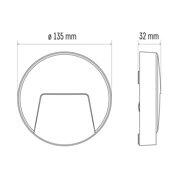 STENSKA VRTNA SVETILKA EMOS ORIENTACIJSKA 3W NW OKROGLA, ANTRACIT