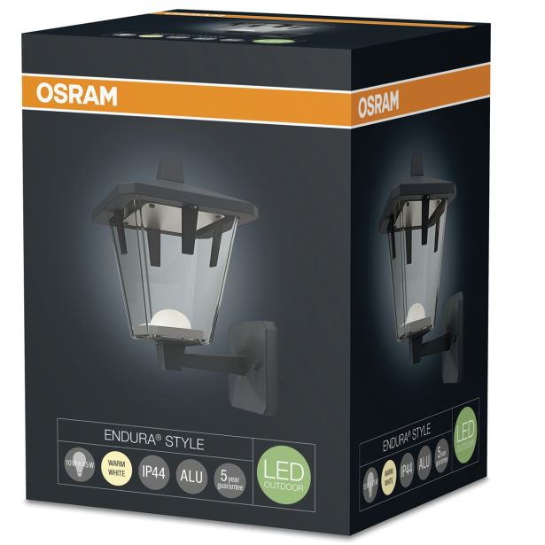 STENSKA VRTNA SVETILKA OSRAM LANTERN CLASSIC UP 10W BK, ENDURA STYLE, LED