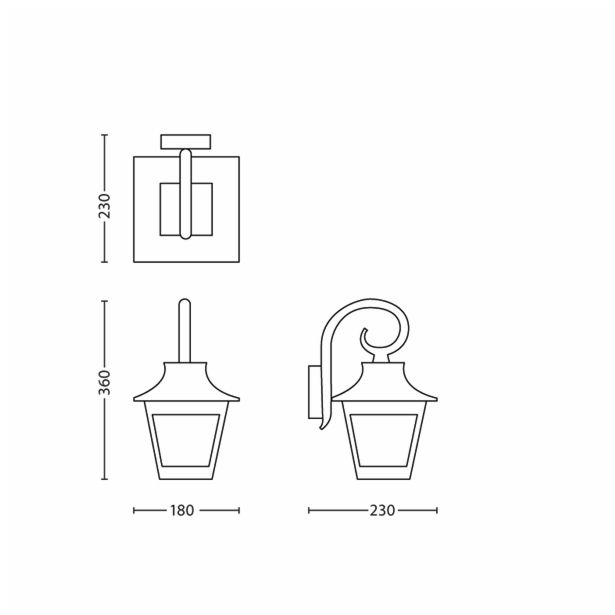 STENSKA VRTNA SVETILKA PHILIPS 15401/86/16 HEDGE 1X53W E27 RJA
