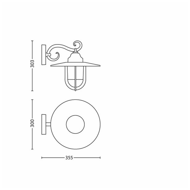 STENSKA VRTNA SVETILKA PHILIPS 16270/86/16 PASTURE 1X53W E27 RJA