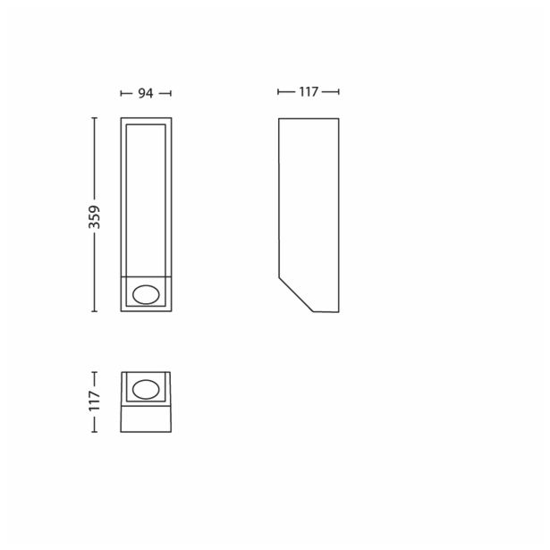 STENSKA VRTNA SVETILKA PHILIPS 16933/93/16 FEATH SENZOR 1X18W E27 ANTRACIT