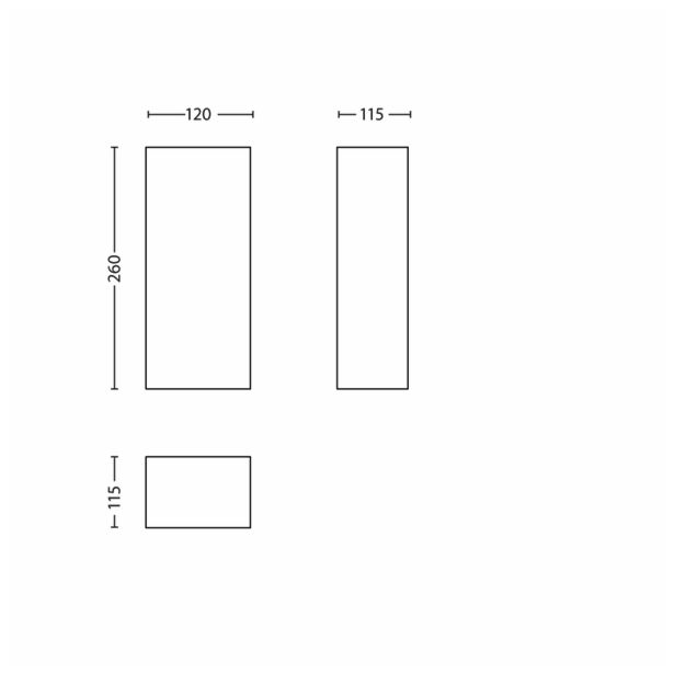 STENSKA VRTNA SVETILKA PHILIPS 17260/42/16 IDYLLE 1X15W E27 ČRNA