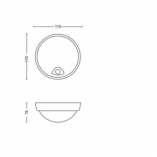STENSKA VRTNA SVETILKA PHILIPS EAGLE 1X3.5W ČRNA, LED