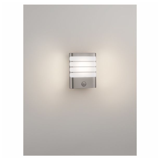 STENSKA VRTNA SVETILKA PHILIPS RACCON 1X3W S SENZORJEM INOX, LED