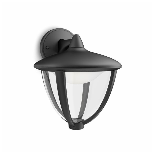 STENSKA VRTNA SVETILKA PHILIPS ROBIN 1X4.5W LED 15471/30/16 ČRNA