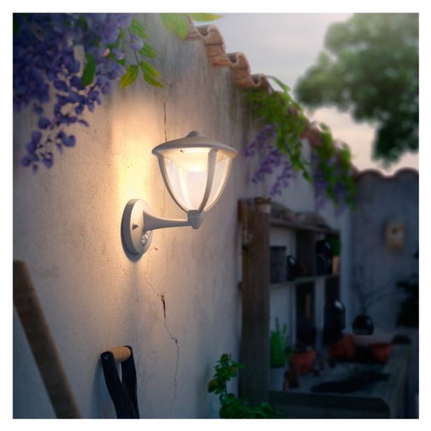 STENSKA VRTNA SVETILKA PHILIPS ROBIN 1X4.5W LED BELA S SENZORJEM