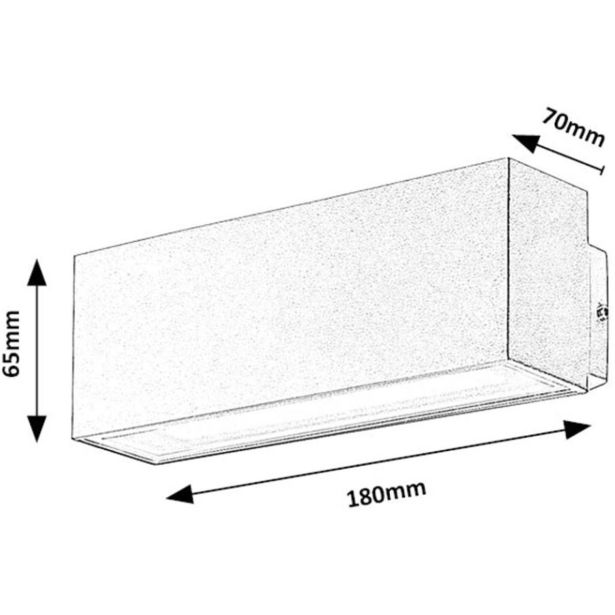 STENSKA VRTNA SVETILKA RABALUX MATARO 10W L18CM BELA