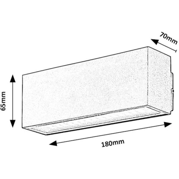 STENSKA VRTNA SVETILKA RABALUX MATARO 10W L18CM ČRNA